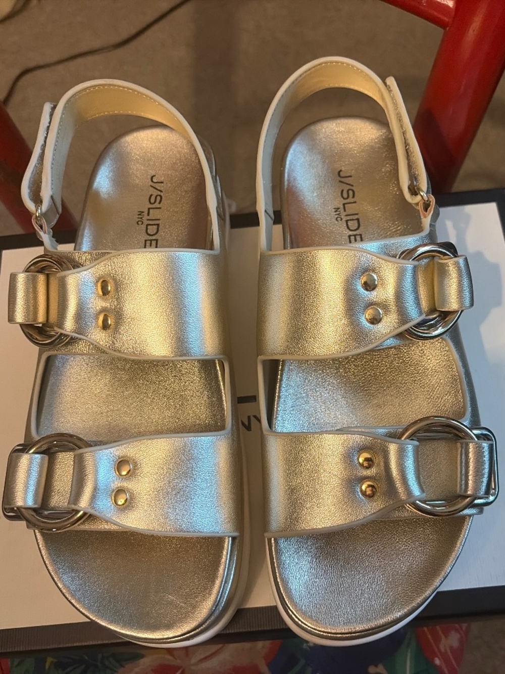 J/Slides buckle platform sandals